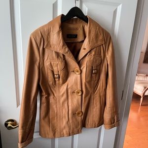 ManZari leather size 42 women's lined jacket